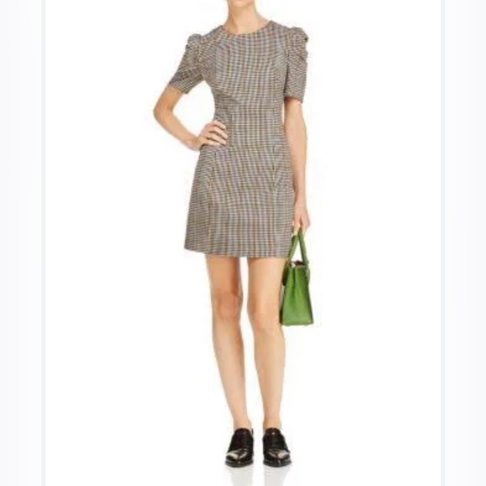 Amanda Uprichard Puff Sleeve Mini Dress In Westwick Plaid Size Small - Picture 3 of 13
